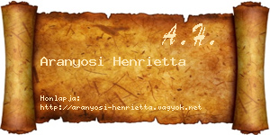 Aranyosi Henrietta névjegykártya
