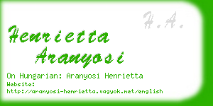 henrietta aranyosi business card